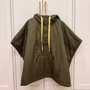 Lilla P Hooded Poncho Knit Evergreen Layering Piece